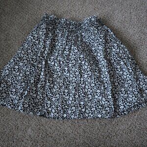 Boden Black and White Floral Skirt